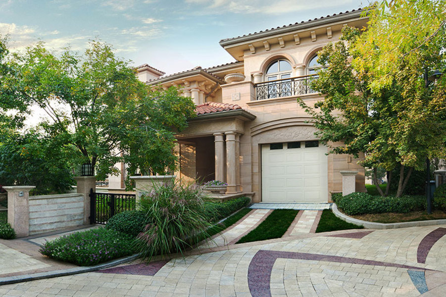 Pictured is the modern European style home.