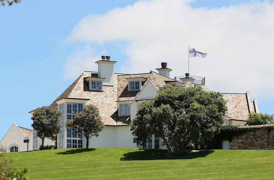 An exterior view of Kim Dotcom's Auckland property in 2012.