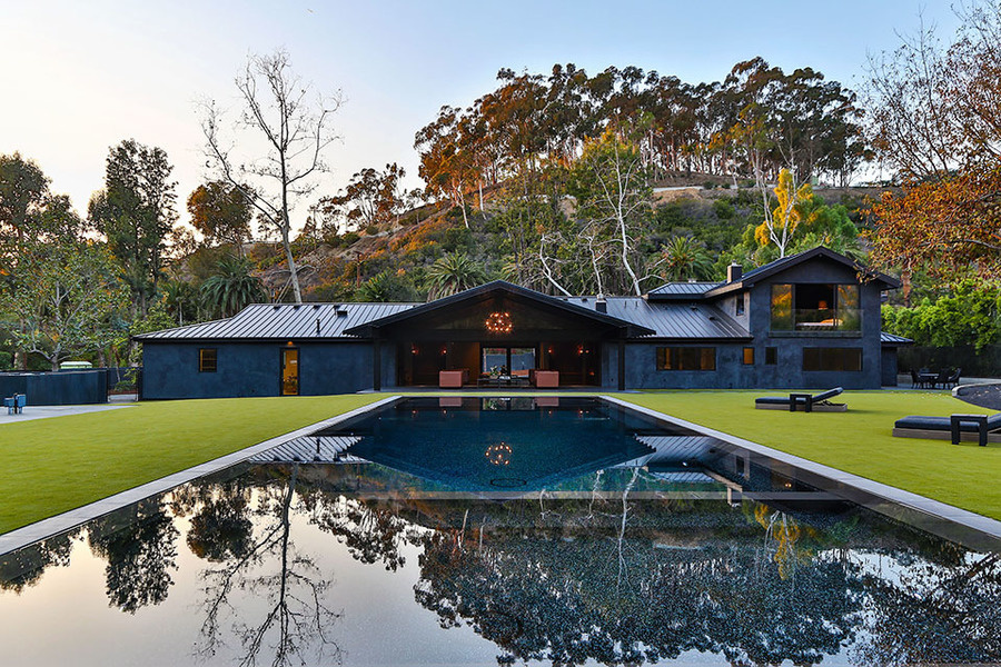 The back of the house is shown.