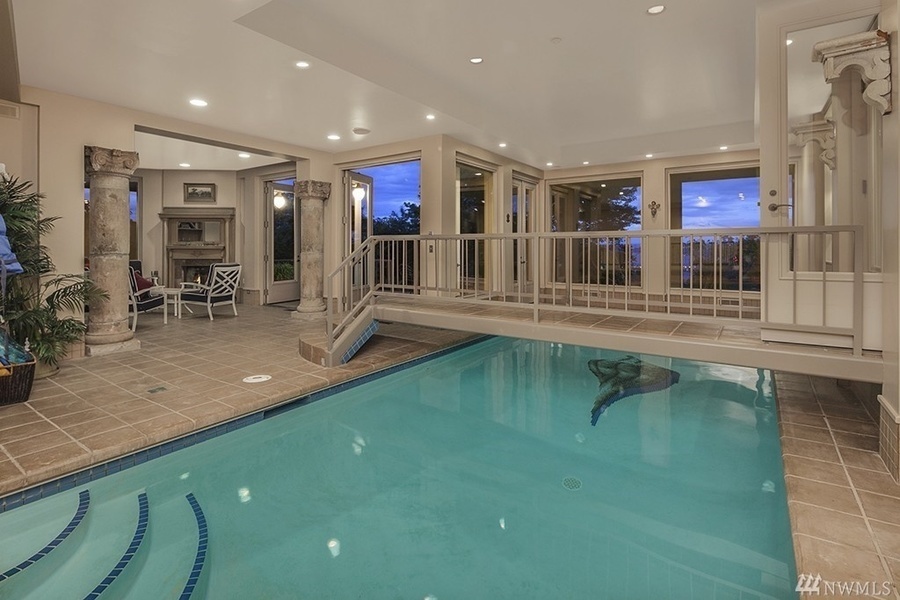 The indoor pool is pictured.