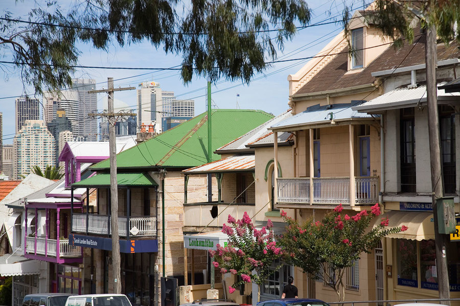 Heritage buildings on Darling Street in Balmain, Sydney<br />