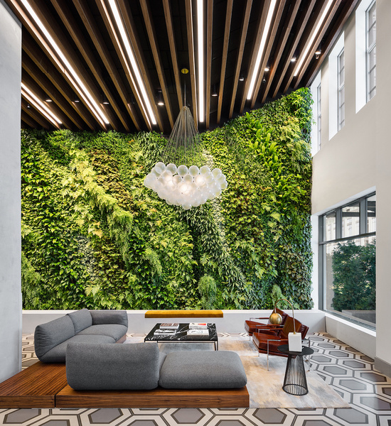 Representación del interior de Austin Nichols House en Williamsburg, Brooklyn