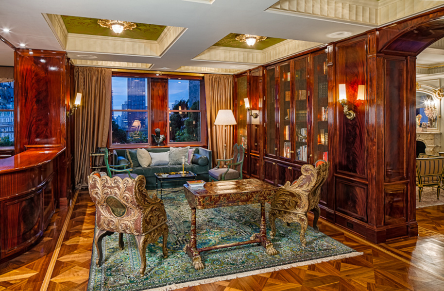An interior view of the penthouse on the 18th floor of New York City’s Sherry-Netherland hotel buildi