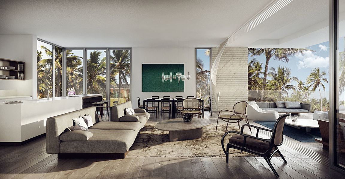 The interiors at the Louver House condominium.