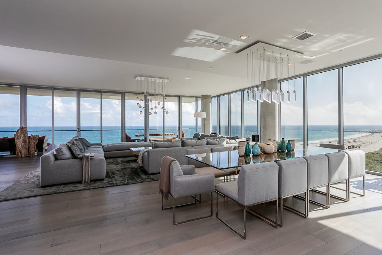 This Miami Beach oceanfront penthouse is listed for sale at $39.5 million.